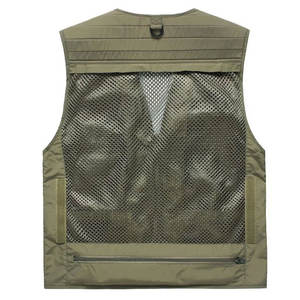 Gilet d'extérieur pour homme, randonnée, pêche, chasse, orange, multi-poches, séchage rapide, respirant - Product Image 3