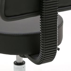 Sgabello Regolabile in Plastica per Salone, Forma Rotonda con Schienale, Colore Nero - Product Image 6