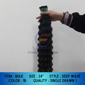 Extensiones de cabello Remy indonesio Natural 100%, la mejor calidad, cutícula de onda profunda alineada, Color negro, sin enredos - Product Image 2