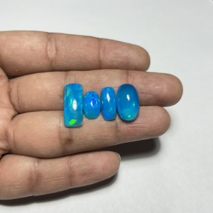 Lote de Gemas de Ópalo Etíope Azul Natural, Corte Cojín, Cabujón, Piedra Suelta, Multiflash, Juego de Colores, Gemas Hasnain para Joyería - Product Image 4