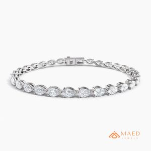 Bracelet en argent avec moissanite, bracelet à maillons fins, bijoux de mode, bracelet tennis pour femme, accessoire élégant et moderne - Product Image 1