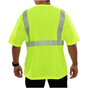 เสื้อยืดนิรภัยสะท้อนแสงสีเขียวมะนาว ใช้ได้ทั้งกลางวันและกลางคืน - Product Image 4