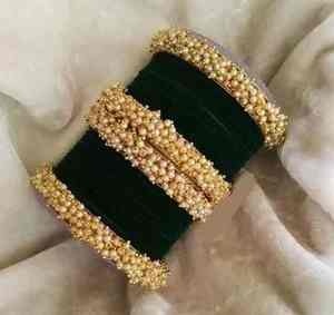 Ensemble de bracelets Chura islamiques tendance de qualité supérieure, plaqués or, bijoux traditionnels pour femmes - Product Image 3