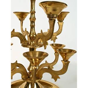 Portavelas de metal de latón de 10 pulgadas hecho a mano, artículo de decoración para el hogar para linternas y velas hechas en la India - Product Image 4