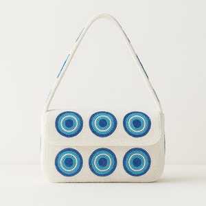Bolso con Cuentas de Ojo Turco, Cartera con Cuentas de Ojo Turco, Bolso de Hombro con Ojo Turco, Bolso Protector con Ojo Turco, Bolso Tote Hecho a Mano con Ojo Turco, Amuleto de Ojo Turco - Product Image 4
