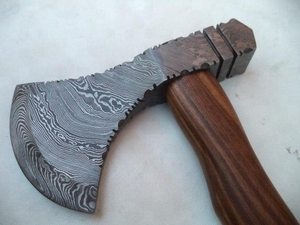 Hache rustique artisanale en acier inoxydable TDH Metal Works, outil de forêt fabriqué à la main, pour le camping en plein air, décoration traditionnelle - Product Image 6