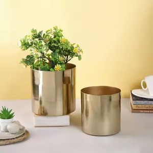 Pot de fleurs en métal de qualité supérieure, moderne, pour intérieur et extérieur, élégant, pour la maison, le jardin, le balcon, décoratif, durable - Product Image 2