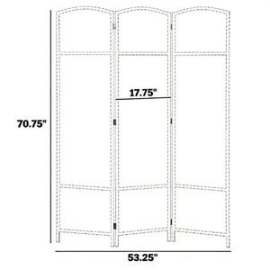 White Three-Panel Folding Privacy <b>Screen</b> Bedroom Partition <b>Wall</b> Room Divider - Product Image 6