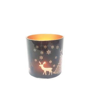 เชิงเทียนขอบทองแบบมินิมอลสำหรับงานปาร์ตี้คริสมาสต์ของตกแต่งบ้านที่วางเทียนทีไลท์แก้วใสหรูหรา - Product Image 1