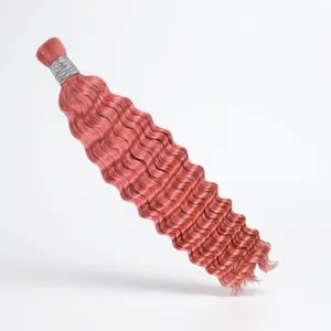 Extensiones de Cabello Humano Ondulado Rosa, Remy Indio, Largo, Suave, Sedoso, Natural, Tamaño Personalizado, Base de Seda, Doble Trama - Product Image 3