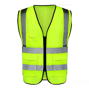 Gilet de sécurité en polyester personnalisé avec logo, haute visibilité, poches réfléchissantes, fermeture éclair détachable, pour hommes et femmes, grandes tailles, construction, route - Product Image 1