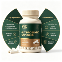 OEM SYC Probiotique 5-en-1 pour la Santé Intestinale des Adultes, Capsules 90G, 90 Capsules/Flacon, Vente en Gros Directe Usine, Approvisionnement en Vrac, Magasin Centralisé