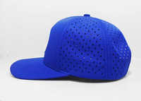 Vente en gros OEM Logo brodé 3D personnalisé 6 panneaux Casquette de golf en polyester imperméable avec trous d'aération découpés au laser Casquette de sport à fermeture éclair