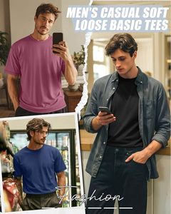 เสื้อยืดผู้ชายผ้าฝ้ายพื้นฐานแบบปรับแต่งได้ เนื้อผ้าน้ำหนักเบา ระบายอากาศได้ดี นุ่มสบาย ทรงปกติ สวมใส่สบายๆ ในฤดูร้อน เสื้อผ้าขายส่ง - Product Image 6