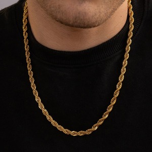 Collar Clásico de Cadena Gruesa de Plata con Baño de Rodio y Moissanita para Hombre, Joyería Hip Hop Streetwear - Product Image 1