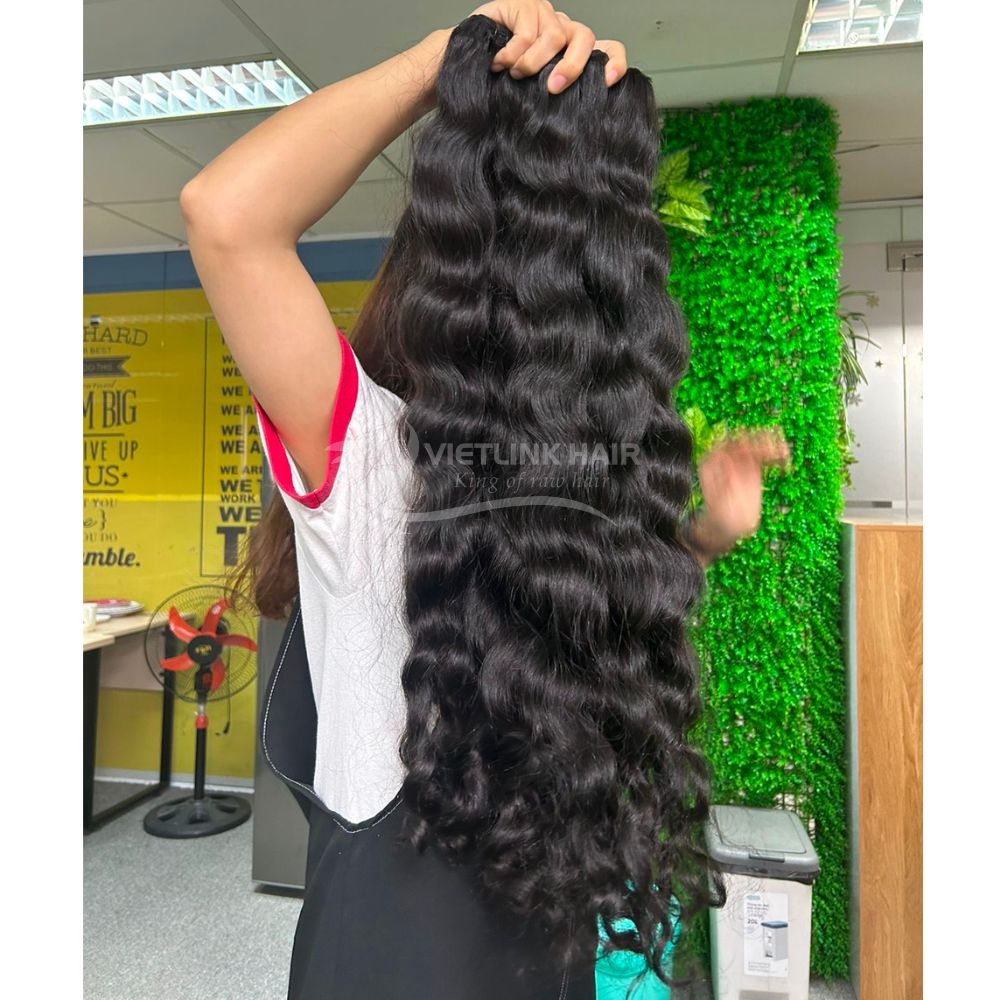 Long Cambodian Deep Wavy Raw Echthaar Bündel Schuss Haar Anbieter Bulk Order Double Drawn Bundle von Vietlink Hair