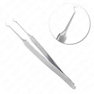 Professional Stainless Steel Eyelash Tweezers & Acne Extractor <b>Tool</b> Polished Finish for Makeup and Face Care - Product Image 5