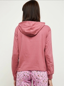 Sudadera con Capucha Rosa para Mujer con Estampado de Saturday, Manga Larga, Tejida, Corte Regular, Estilo Otoñal, 100% Algodón, Transpirable - Product Image 4