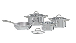 Ensemble de casseroles SUNHOUSE en acier inoxydable 4 pièces pour usage domestique, compatible avec les cuisinières à gaz, comprend des casseroles, des poêles, passe au four et au lave-vaisselle - Product Image 6