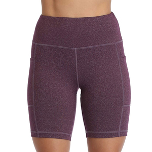 Mid Waist Solid Compression Running Shorts for Women With Side Pockets and <b>Tummy</b> <b>Control</b> Workout Gear Women Gym Shorts - Product Image 6