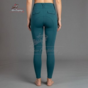 Leggings d'équitation pour femmes avec grip en silicone sur tout le siège et les genoux, collants d'équitation, usine et fournisseur de vêtements personnalisés OEM ODM - Product Image 6