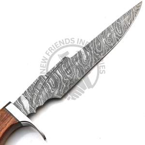 Couteau de camping à lame fixe, édition limitée, fait main, 19 pouces, acier Damas, couteau de chasse d'extérieur avec manche en bois de rose, couteau de survie - Product Image 3