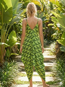 เดรสยาวปานกลางลายพิมพ์ผ้าเรยอนคอวีแขนกุดสไตล์โบฮีเมียนหวานๆลำลองสำหรับฤดูร้อนใส่ไปเที่ยวชายหาดหรือไปงานปาร์ตี้ ดีไซน์ใหม่เอวเข้ารูป - Product Image 3