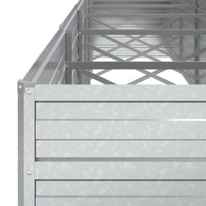 Bacs à fleurs et jardinières surélevées en acier galvanisé argenté extra longs pour jardin - Product Image 6