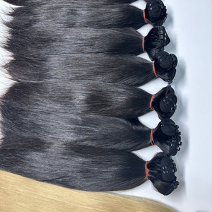 Vente en gros de cheveux vietnamiens bruts super doublement étirés, extension de cheveux humains de trame droite, cheveux de trame à cuticules alignées - Product Image 4