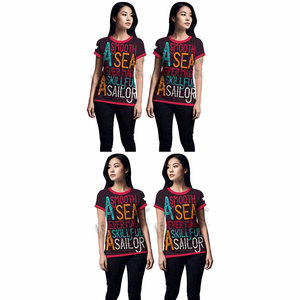 Camisetas Transpirables de Manga Corta para Mujer, Estampadas, Estilo Urbano Moderno, para Uso Diario Informal - Product Image 6