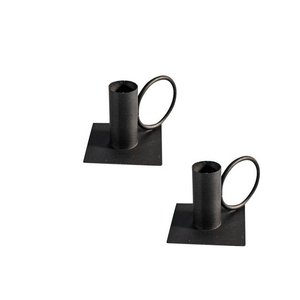 Porte-bougie conique miniature en fer noir, fait main, écologique, pour la décoration de la maison et Noël - Product Image 5