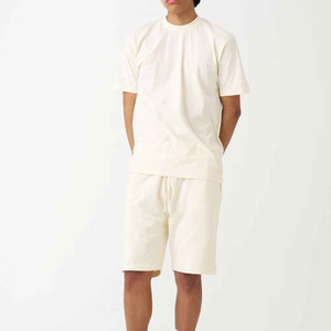High Selling Eco Friendly Summer Men Beach T-Shirt & Shorts Set 100% Cotton Quick Dry Hip Hop Style Low Price - Product Image 4