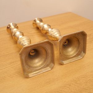 High Quality Heavy Vintage Two Candle <b>Holders</b> Candle Sticks Solid <b>Brass</b> <b>Candlestick</b> Set Decorative Taper Candle Stand - Product Image 5