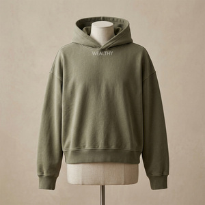 Sudadera con capucha y cremallera extragrande para hombre, de algodón estampado, felpa francesa, informal, de invierno, bordada - Product Image 1