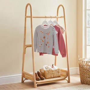 Porte-vêtements en rotin, support de rangement pour vêtements, tringle à vêtements artisanale en canne, organisateurs de chambre - Product Image 6