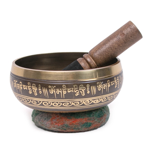 Wholesale Sacred Seed Symbol Lotus <b>Tibetan</b> <b>Singing</b> <b>Bowl</b> Custom Logo Etched Brass Sound Bath <b>Bowl</b> Set - Product Image 6
