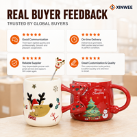 Série de tasses à café en céramique personnalisées pour Noël, OEM ODM, fournisseur d'usine pour les commandes en gros de cadeaux de fin d'année