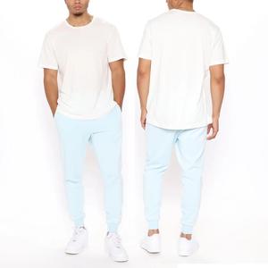 Nouvel arrivage : Pantalon de sport pour homme, coupe droite, couleur unie, 100% coton, gris, taille élastique, décontracté - Product Image 5