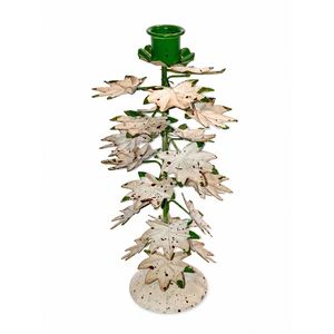 Support de bougie en métal au design moderne de feuilles tropicales, support décoratif en fer pour bougies chauffe-plat, élégant centre de table pour mariages, événements et décoration intérieure - Product Image 2