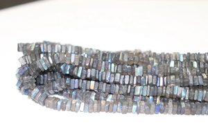 Vente en gros de perles carrées en labradorite 4-5mm 16 pouces de perles simples péridot pierres précieuses naturelles pour la fabrication de bijoux - Product Image 3
