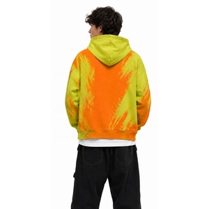 Pearia <b>Men's</b> Regular Fit 100% Cotton Fleece Hooded Winter Solid Lime Green <b>Orange</b> Casual <b>Hoodie</b> Front Logo Pocket Design Quick - Product Image 4