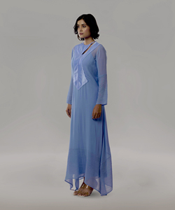 Kurti Étnico Ligero de Chifón Plisado para Mujer con Diseño de Túnica Fluida, Chic, Elegante y Cómodo - Product Image 3