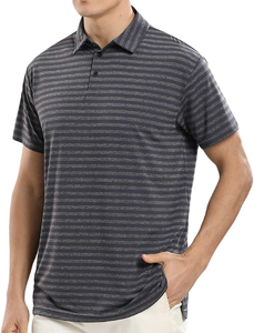 Camiseta Polo de Punto a Rayas para Hombre, Manga Corta, Estilo Casual, Corte Regular, Diseño con Botones - Product Image 1
