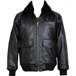 Chaqueta de Piloto Moderna, Chaqueta Bomber de Piel de Oveja Genuina, Chaqueta de Piloto de Combate Elegante para Hombre, Chaqueta de Cuero Real con Aspecto de Piel de Oveja Premium - Product Image 2