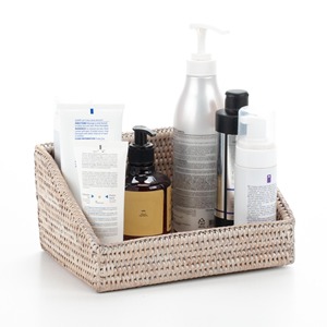 Cesta de ratán con bordes biselados, hecha a mano, para almacenamiento, de ratán natural, moderna, multifuncional, hecha en Vietnam - Product Image 1