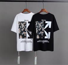 Camiseta negra de estilo urbano para hombre - Camiseta con gráfico de flechas florales estilo Daisy - Product Image 3