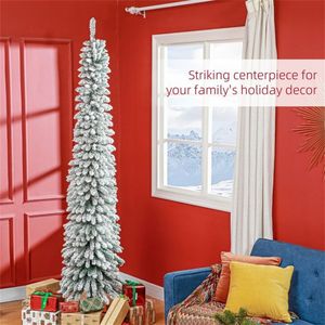 8 ft Christmas <b>Trees</b> Festive Holiday Decorations with Sparkling <b>Lights</b> Classic Evergreen Cones for Indoor and Outdoor Use - Product Image 2