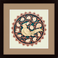 Décoration murale en bois avec motif d'oiseau et de fleurs sculptés, décoration traditionnelle pour salon