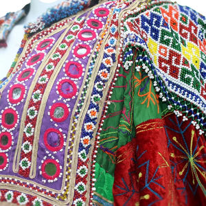 folk style long dress afghan kuchi traditional colorful frock afghan kuchi dress handmade embroidery women afghan kuchi dress - Product Image 2