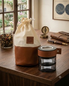 Brûleur d'encens en bois de santal acrylique avec sac en cuir, ensemble de parfum d'intérieur artisanal et écologique pour offrir - Product Image 5